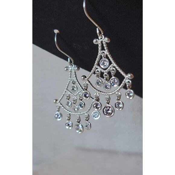 Sterling Silver DQCZ Chandelier Earrings – Diamonique CZ, 925 - Picture 1 of 8